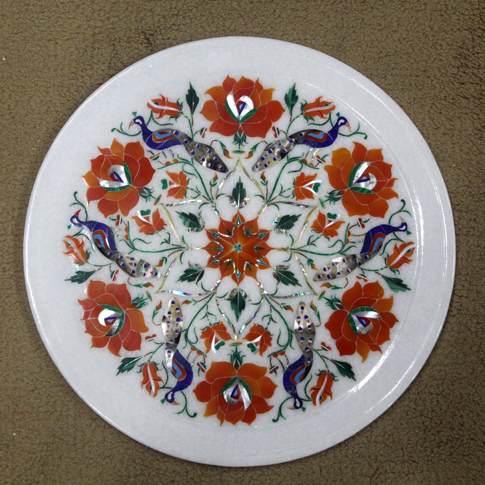 Details about   Wall Decor Plate Italian Stone White 