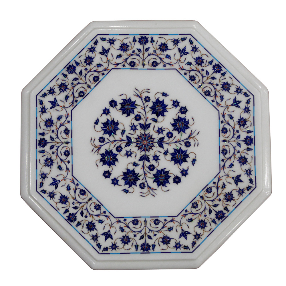 Details about   Coffee Table Top Pietra Dura Art Mable Round Corner Table with Intricate Work 