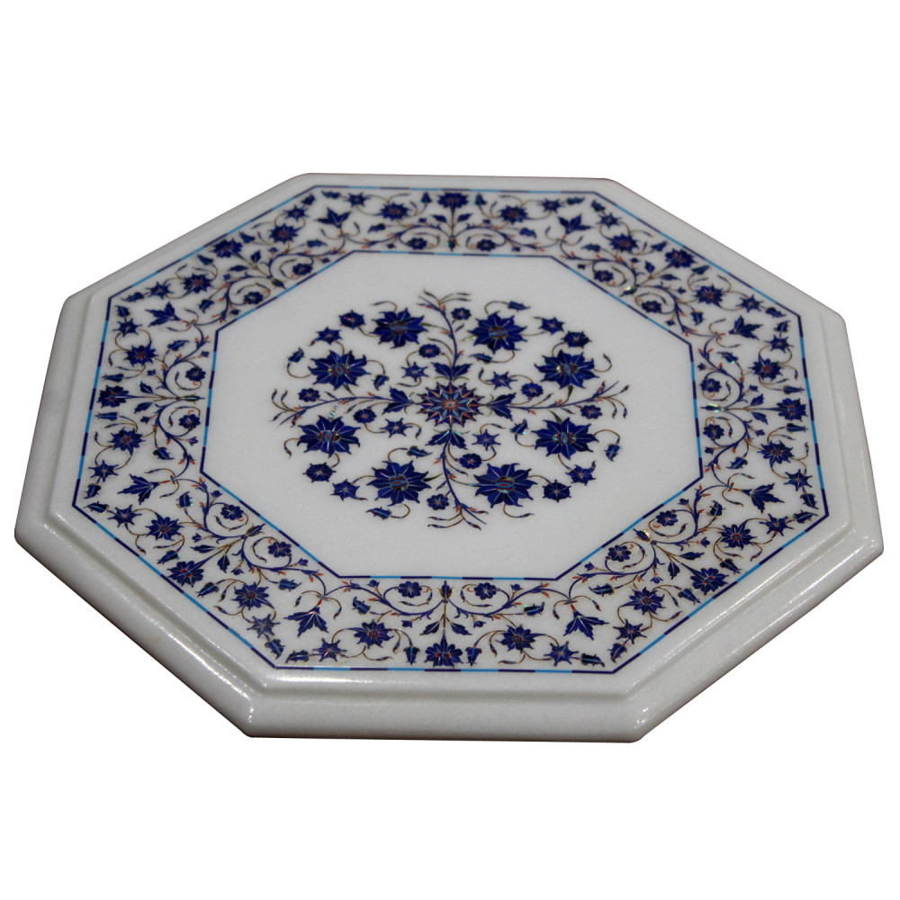 Details about   12" Marble side Table Top Inlay Pietra dura Floral work Home Decor 