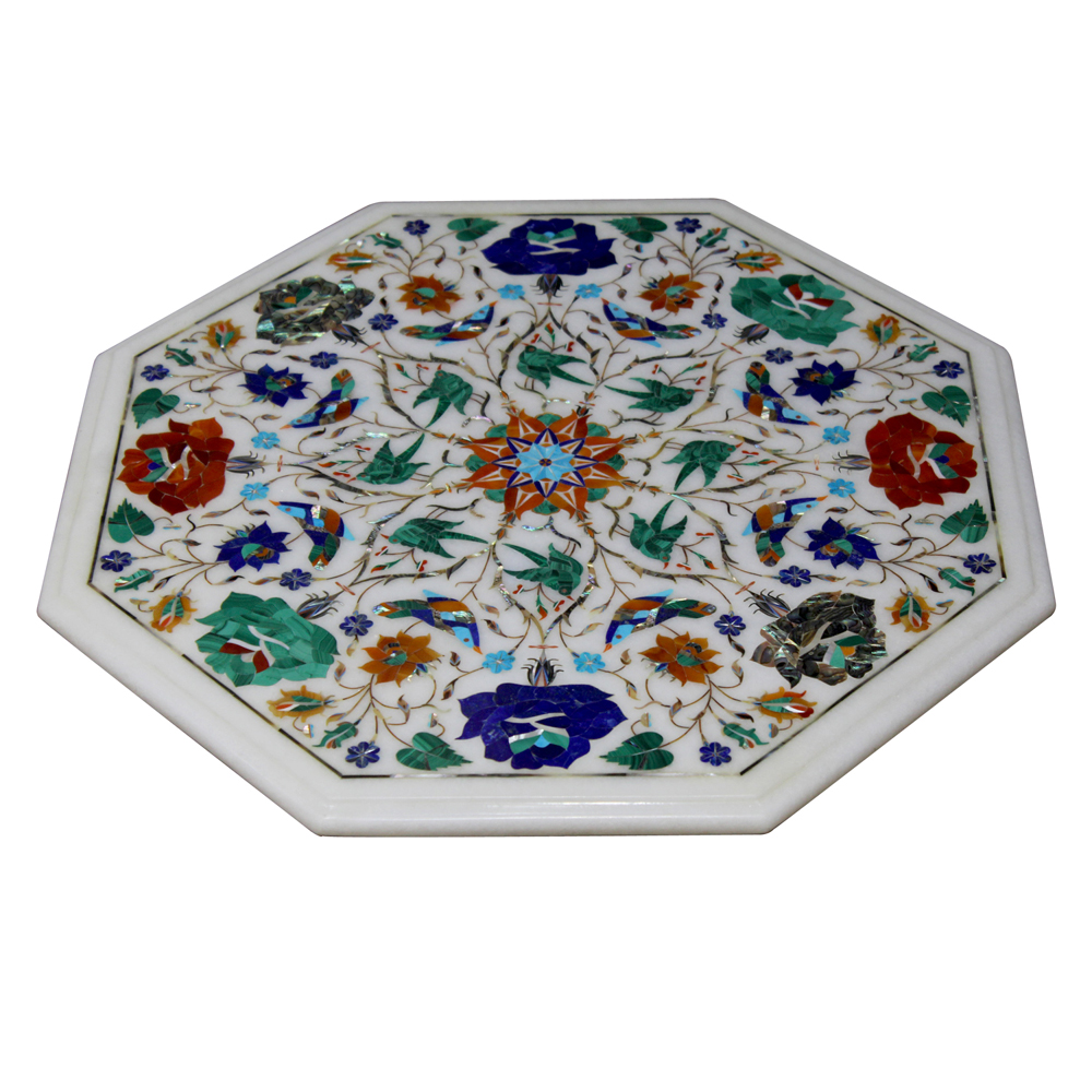 Details about   12'' white marble coffee center table top inlay pietra dura home decor  h35 