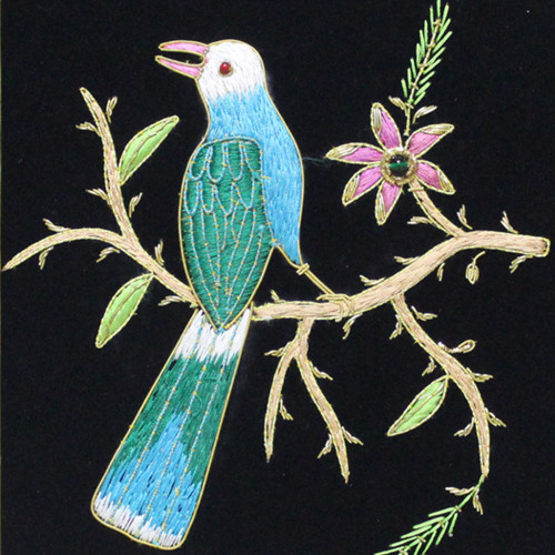 Embroidery Wall Panel Bird Silk Thread