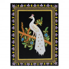 Beautiful Handmade Peacock Design Wall Hanging Panel Zardozi Embroidery Art Work