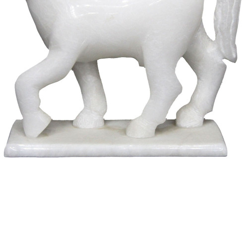 Antique White Alabaster Horse Statue For Home Decor