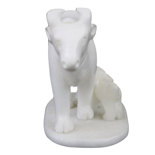 White Cow With Calf Statue