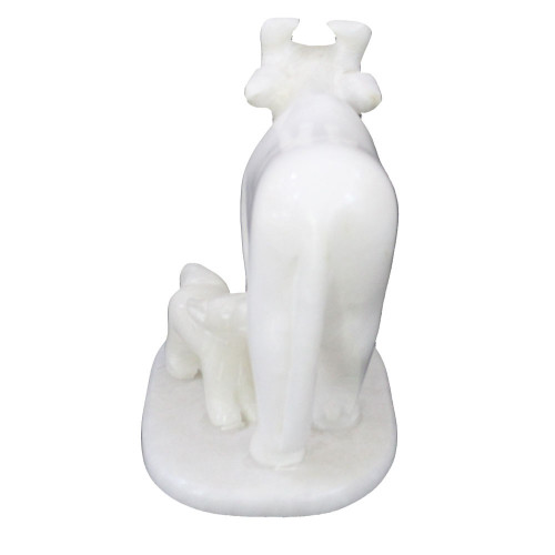 White Cow With Calf Statue