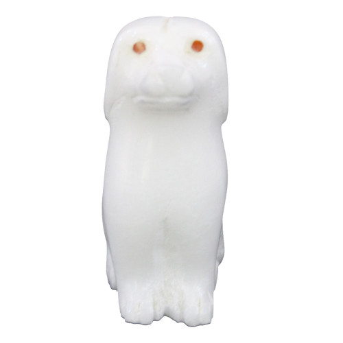 White Alabaster Dog Figurine