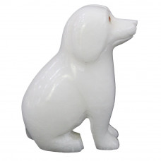 White Alabaster Dog Figurine