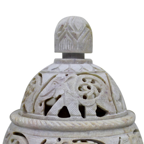 Beautiful Tea Light Holder Natural Soap Stone Lattice Work
