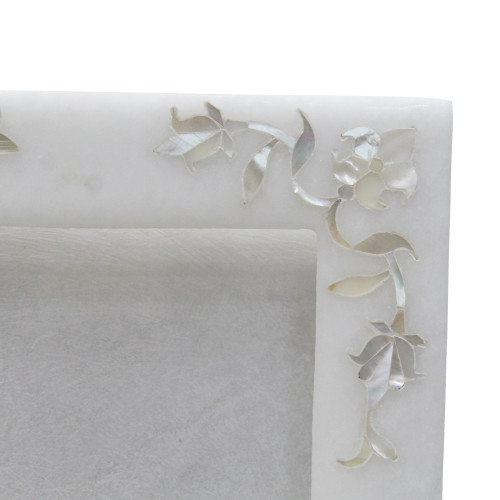 Decorative White Alabaster Marble Inlay Photo Frames For New Year Gift