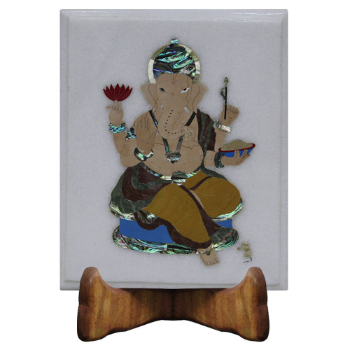 Marble Inlay Lord Ganesha Modern Art Painting