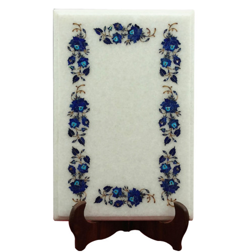 Pietra Dura Side Table Top Inlaid With Semi Precious Gemstones Unique Art Piece