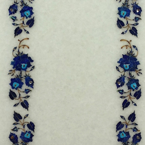 Pietra Dura Side Table Top Inlaid With Semi Precious Gemstones Unique Art Piece