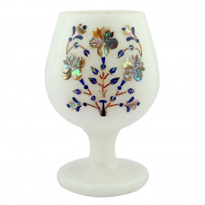 Marble Wine Glass Inlaid Paua Shell Gemstone