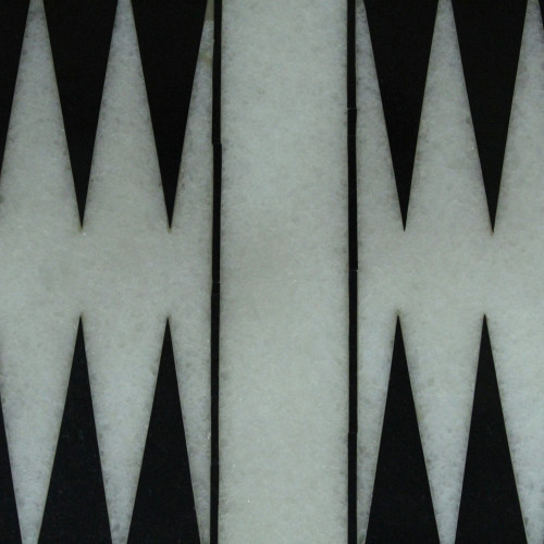 Deluxe White Marble Backgammon Inlaid Semiprecious Stones 
