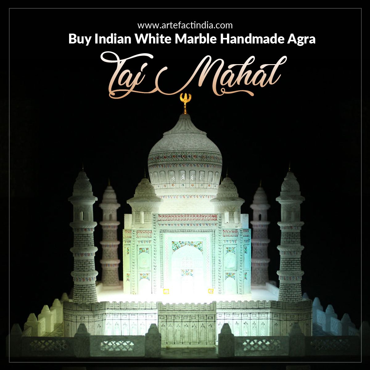 Buy Indian White Marble Handmade Agra Taj Mahal