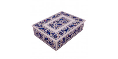 Hand Crafted Pietra Dura Art Inlay Marble Jewelry Box