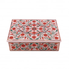 Fine Decorative Rectangular White Marble Jewelry Box