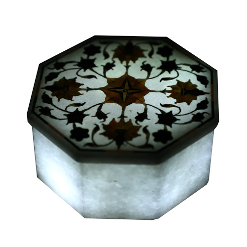 Handmade Handicrafts White Marble Jewelry Box