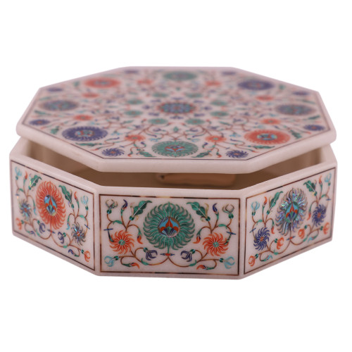 Beautiful White Marble Decorative Jewelry Box