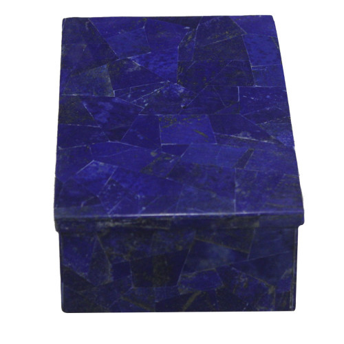 Handmade Marble Inlay Rectangular Box Inlaid Lapis Lazuli