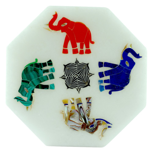 Marble Inlay Handicraft Jewelry Box Pietra Dura Artwork