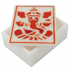 Indian Marble Inlay White Jewelry Gift Box