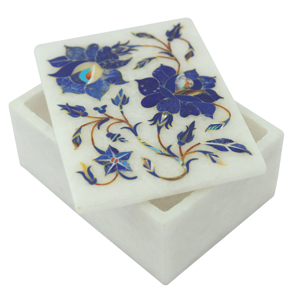 Details about   Marble Jewelry Box Inlay Pietra Dura Art Stone White Handmade For Xmas Gift 