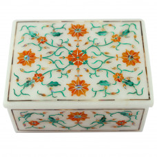 Jewelry Box Marble Inlay Souvenir Gift For Ladies