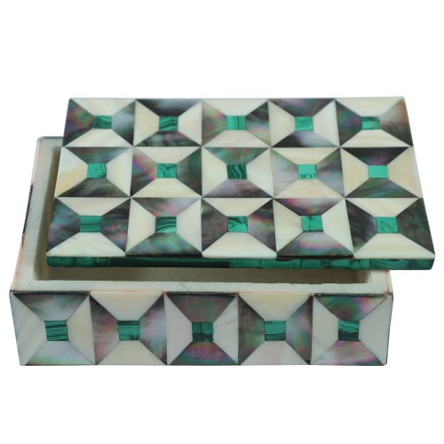 Decorative Jewellery Storage Box Moroccan Handmade Inlay Naturals Stone 