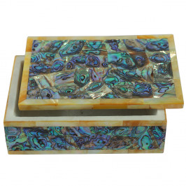 Vintage Inlaid Marble Art Jewelry Box