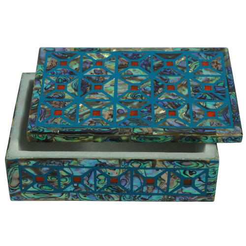 Paua Shell Inlay Marble Art Jewelry Box