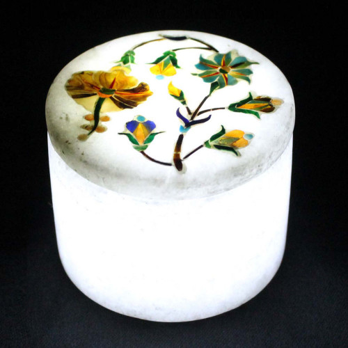 Antique Ring Holder White Marble Jewelry Box