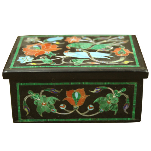 Onyx Box For Bangles With Parrot Inlay Work On Top