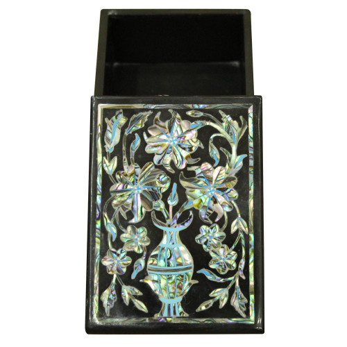 Jewelry Box Black Onyx Marble Inlay Handicrafts Tree of Life Design 