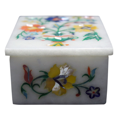 Marble Inlay Decorative Box For Bangles