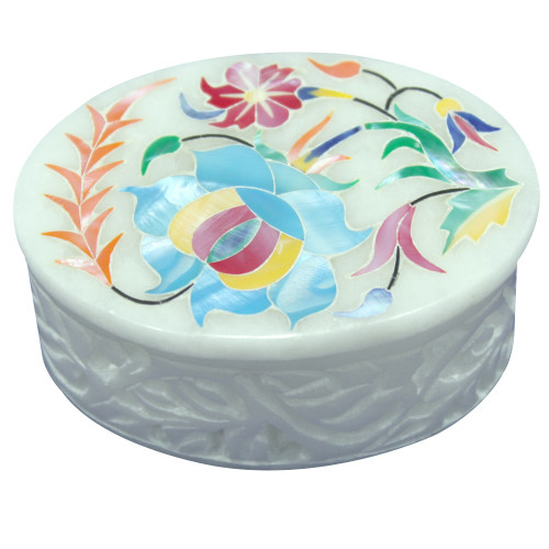 Oval Shape Mother Of Pearl  Box For Wedding Gift