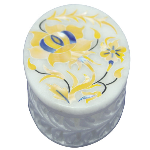Oval Shape Mother Of Pearl  Box For Anniversary 