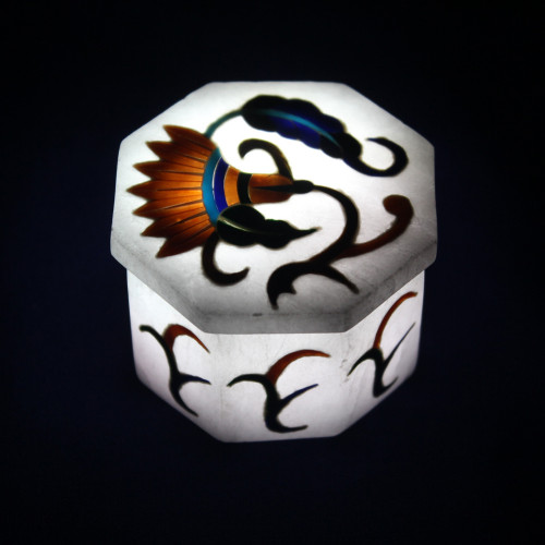 Octagonal Shape Lapislazuli Ring Box For Anniversary 