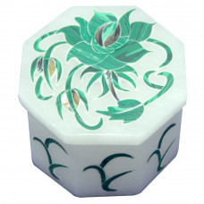 Octagonal Shape Malachite Trinket Box For New Year Gift