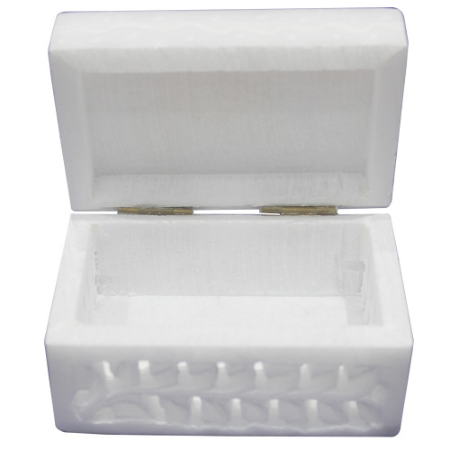 Rectangle Alabaster Marble Inlay Trinket Box 