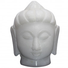 4" Inch White Marble Carving Buddha Head For Home