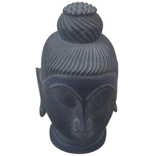 Handmade Black Soap Stone Buddha Head 