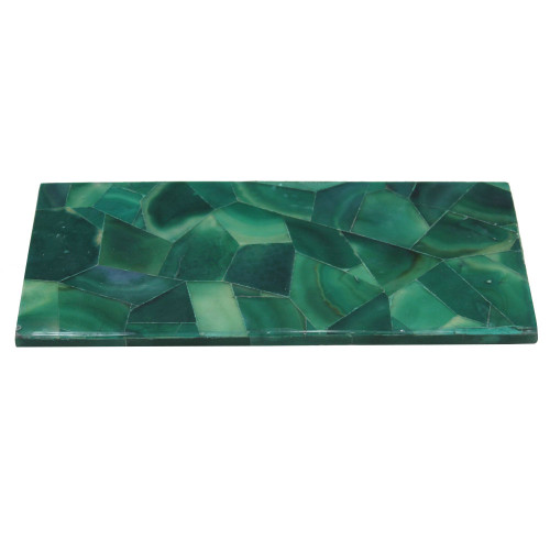 White Marble Inlaid Green Onyx Cheese Cutter For Kitchen
