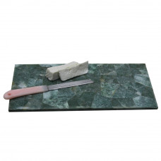 Marble Cheese Chopping Board Inlaid Jade Gemstone