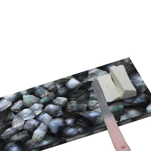 Marble Cheese Chopping Board Inlaid Black Pearl