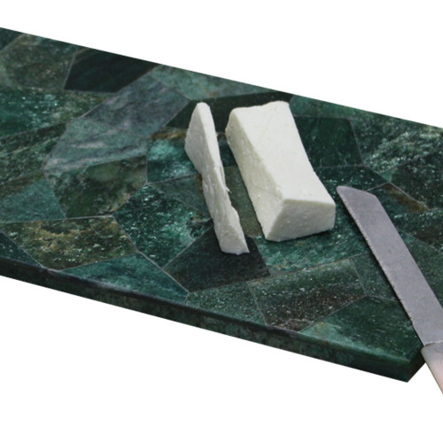 Marble Cheese Chopping Board Inlaid Jade For Kitchen