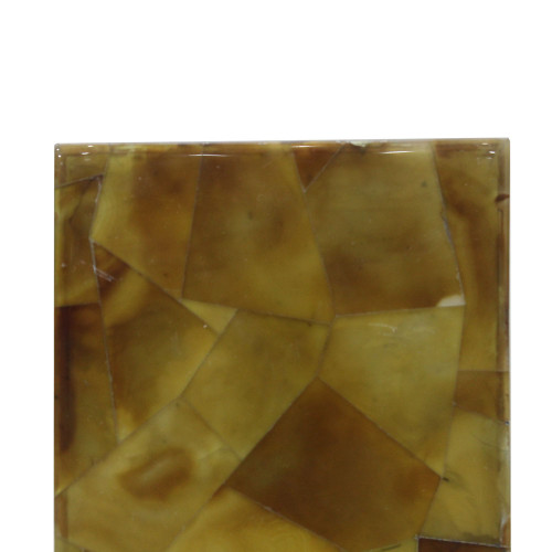 Rectangular White Marble Cheese Platter Inlaid Yellow Onyx