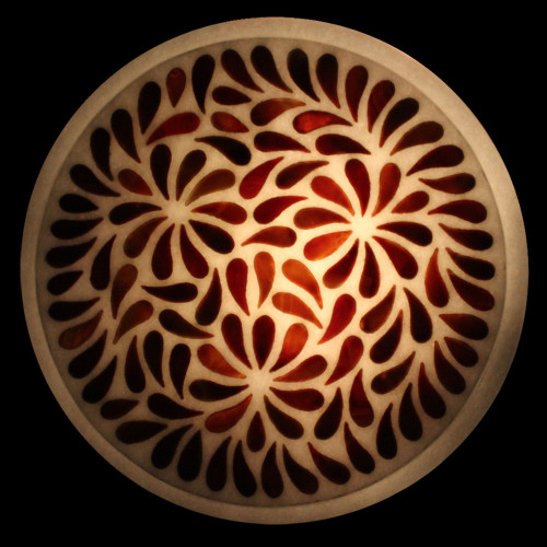 Beautiful Round Marble Inlay Trivet Cheese Tray