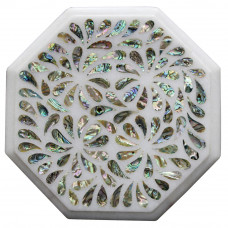 White Marble Trivet Cheese Cutting Board Inlaid Paua Shell