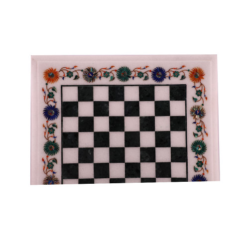Marble Inlay Chess Set From India Floral Victories 